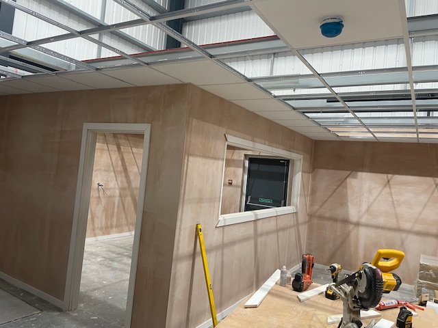 Inside Tamworth commercial industrial unit fire alarm installation
