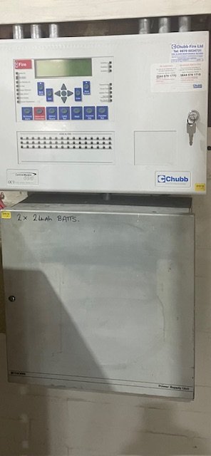 Commercial Fire Alarm Installation existing panel before replacement